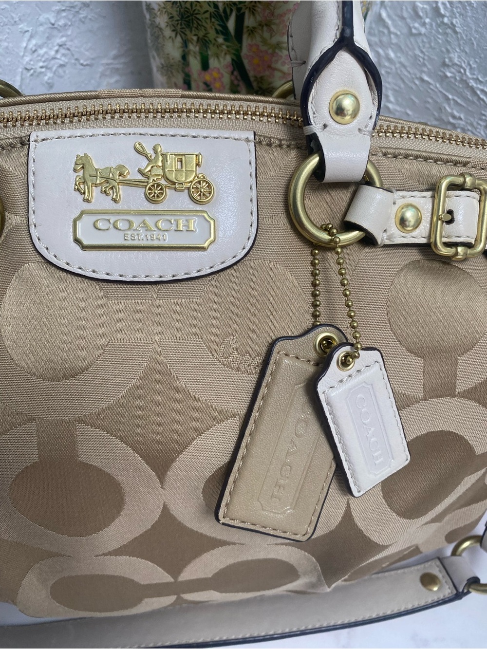Coach Madison Op Art Sophia Satchel Shoulder Bag Gorgeous!!! - Picture 5 of 14